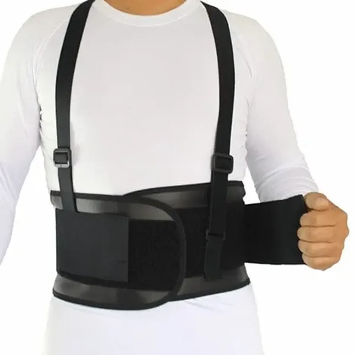 Faja lumbar con tirantes vista frontal completa